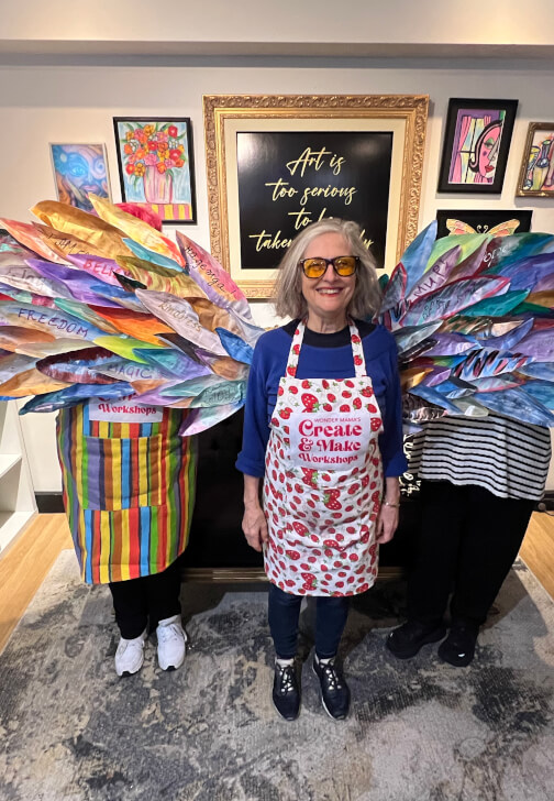 Team Building Paint and Create Angel Wings Workshop