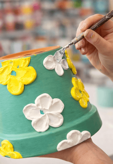 Textured Flower Plant Pots Workshop