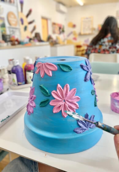 Textured Flower Plant Pots Workshop