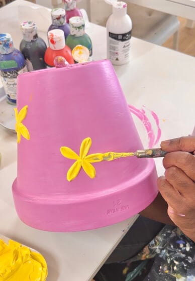 Textured Flower Plant Pots Workshop