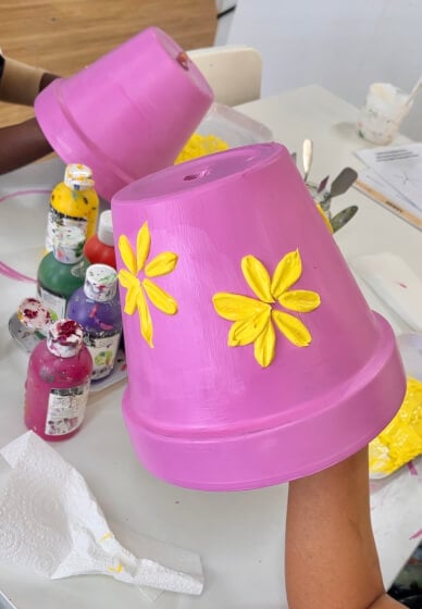 Textured Flower Plant Pots Workshop