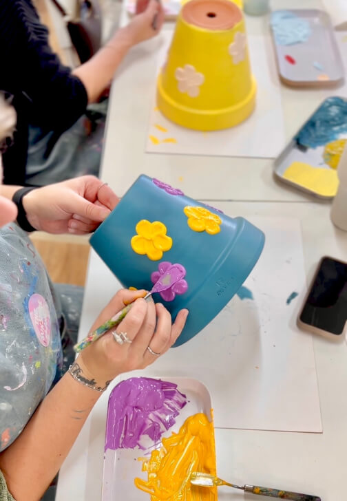 Textured Flower Plant Pots Workshop