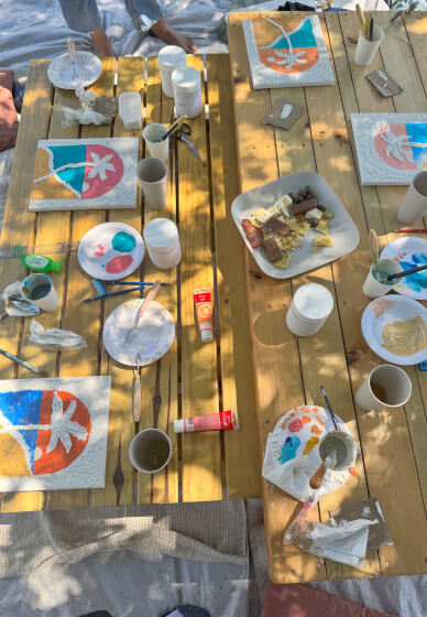 Textured Paint and Sip Class: Palm Trees