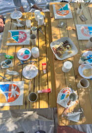 Textured Paint and Sip Class: Palm Trees