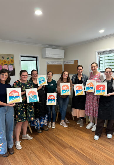 Textured Paint and Sip Class: Palm Trees