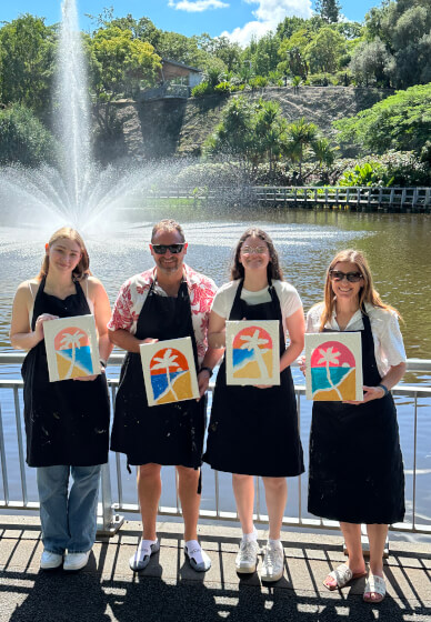 Textured Paint and Sip Class: Palm Trees