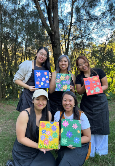 Textured Paint and Sip Class: Petals