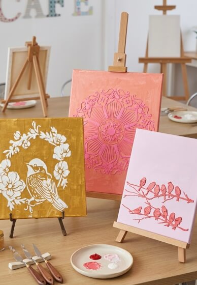 Textured Stencil Art Class