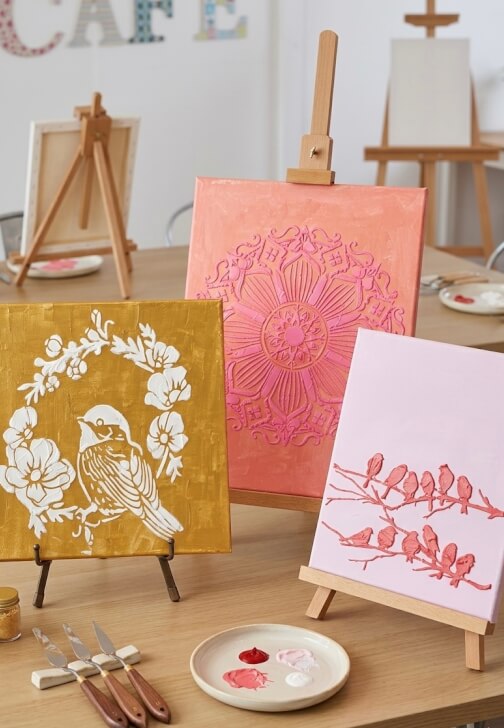 Textured Stencil Art Class