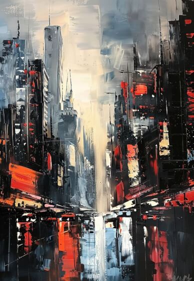 Textured Urban Cityscape Painting Class