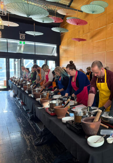 Thai Cooking Master Class: Green Curry Prawns and Thai Roti