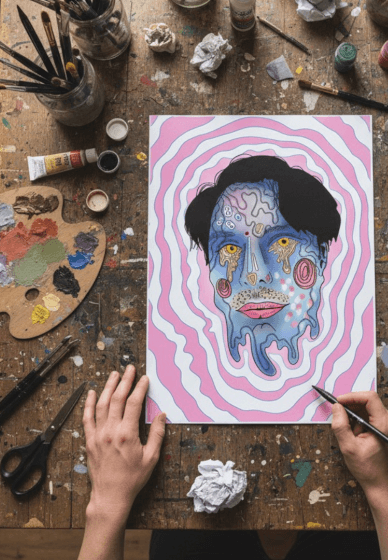 Trash Drawing Workshop: Self-Portrait Edition