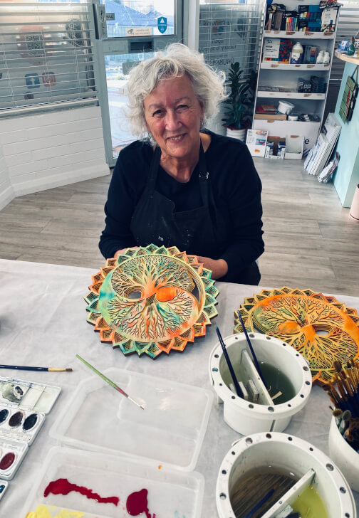 Tree of Life Wood Pigment Painting Art Workshop