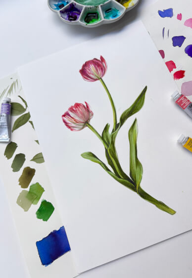 Tulip Watercolour Painting Class