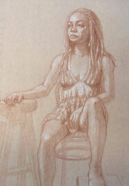 Untutored Life Model Portrait Drawing Experience