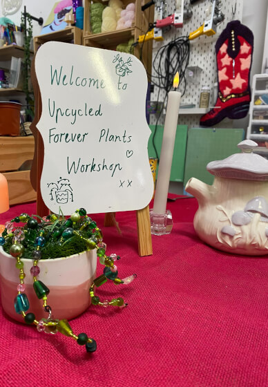 Upcycled Beaded Forever Plant Workshop