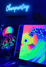UV Glow in the Dark Paint and Sip Workshop