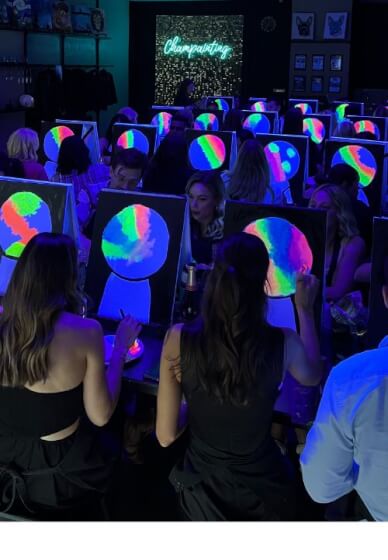 UV Glow in the Dark Paint and Sip Workshop