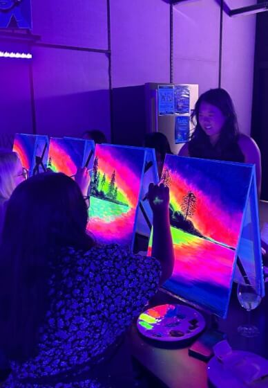 UV Glow in the Dark Paint and Sip Workshop