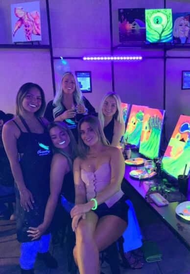UV Glow in the Dark Paint and Sip Workshop