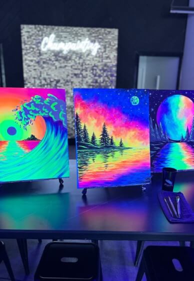 UV Glow in the Dark Paint and Sip Workshop