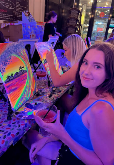 Paint and Sip: Glow UV Light Paint Party Brisbane, Gifts