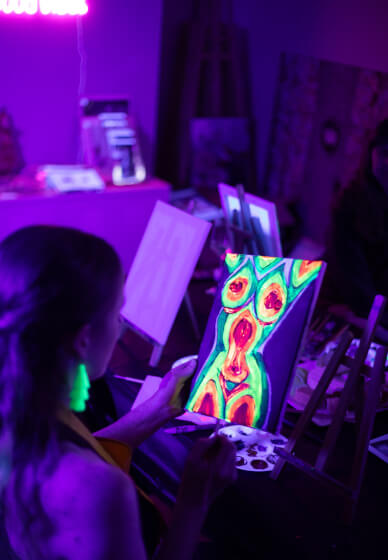 UV Neon Paint and Sip Party Workshop