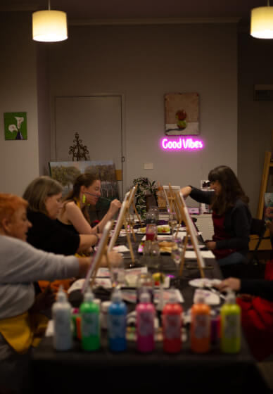 UV Neon Paint and Sip Party Workshop