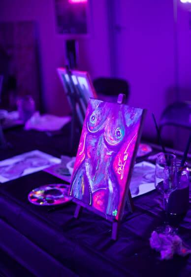 UV Neon Paint and Sip Party Workshop