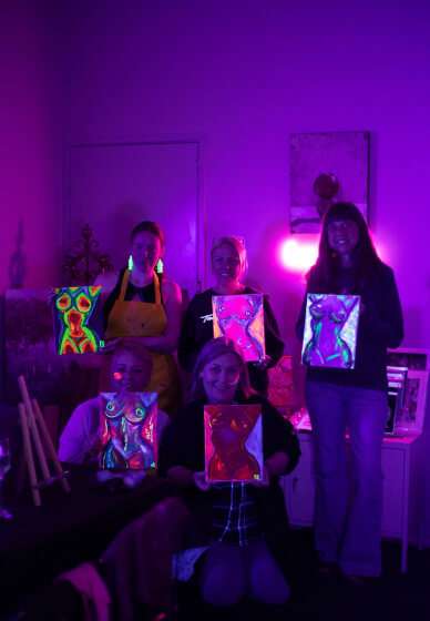 UV Neon Paint and Sip Party Workshop