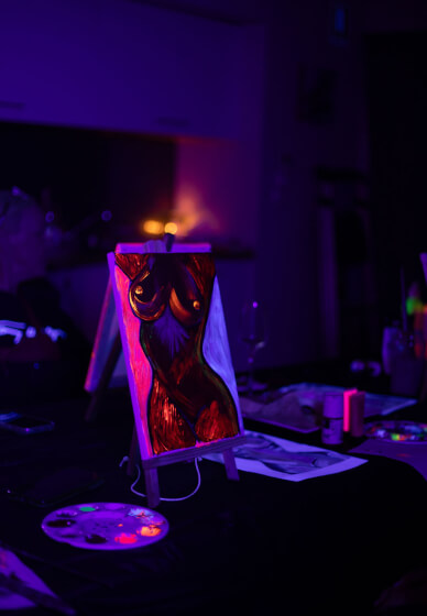 UV Neon Paint and Sip Party Workshop