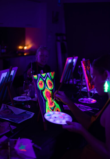 UV Neon Paint and Sip Party Workshop