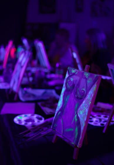 UV Neon Paint and Sip Party Workshop