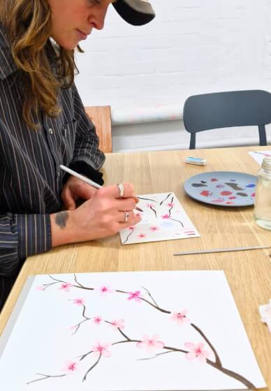 Watercolor Painting Class - Japanese Cherry Blossoms