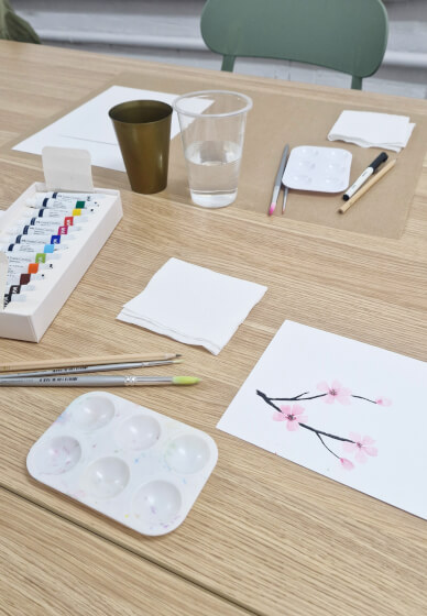 Watercolor Painting Class - Japanese Cherry Blossoms