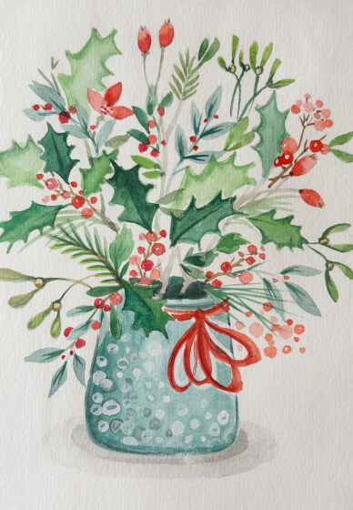 Watercolour Christmas Card Making Workshop