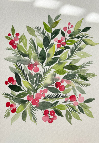 Watercolour Christmas Card Making Workshop