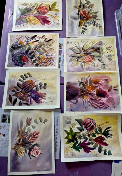 Watercolour from Life Art Workshop: Flowing Flowers