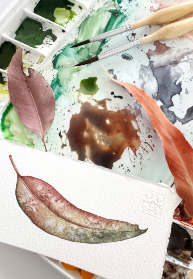 Watercolour Leaf Painting Class for Beginners