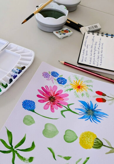Watercolour Minis: Botanical Stamps Workshop