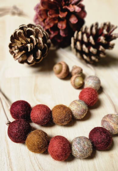 School Holiday Wet Felted Ball Necklace Workshop