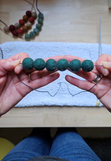 School Holiday Wet Felted Ball Necklace Workshop