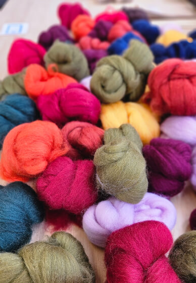 School Holiday Wet Felted Ball Necklace Workshop