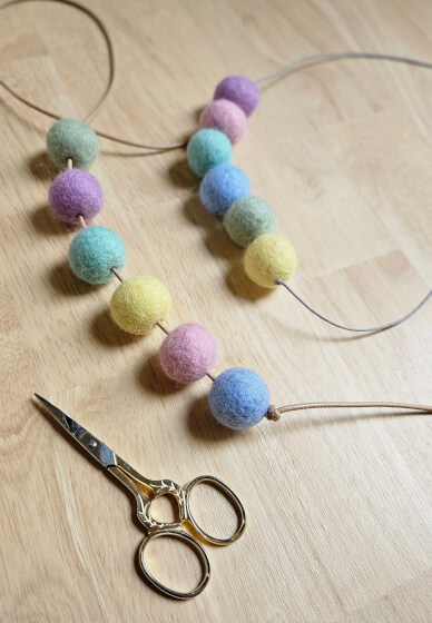 School Holiday Wet Felted Ball Necklace Workshop