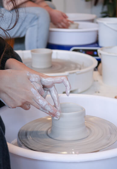 Wheel Throwing Class with Cats