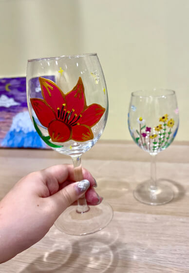Wine Glass Paint and Sip Workshop for Team Bonding