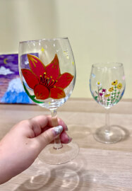 Wine Glass Paint and Sip Workshop for Team Bonding