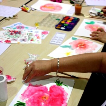 Paint a final watercolour flower