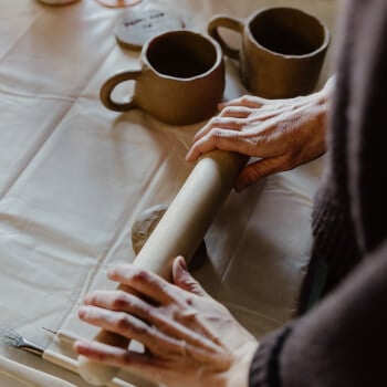 Make a clay slab (slab-building)