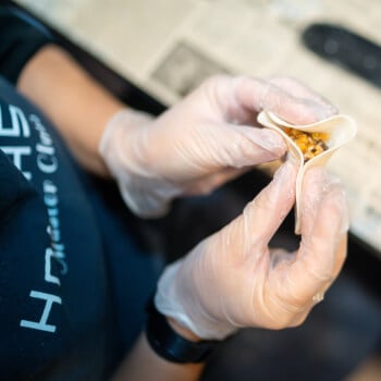 Fill and fold your dumplings